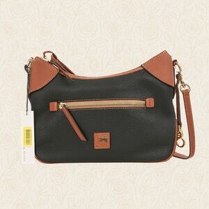 Dooney & Bourke Pebble Grain Small Hobo Bag Black/Tan – NWT